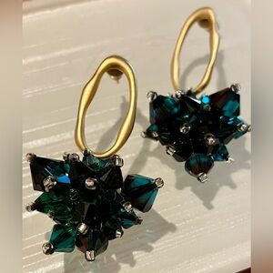 Green and Gold Earrings
